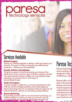 Paresa A4 flyer